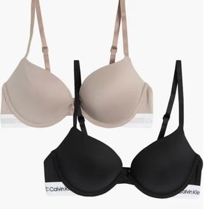 Beige and black calvin klein bra